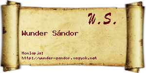 Wunder Sándor névjegykártya